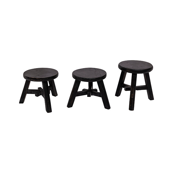 Tabourets Ronds Vintage Bois Ancien - Snowdrops Copenhagen Snowdrops Copenhagen