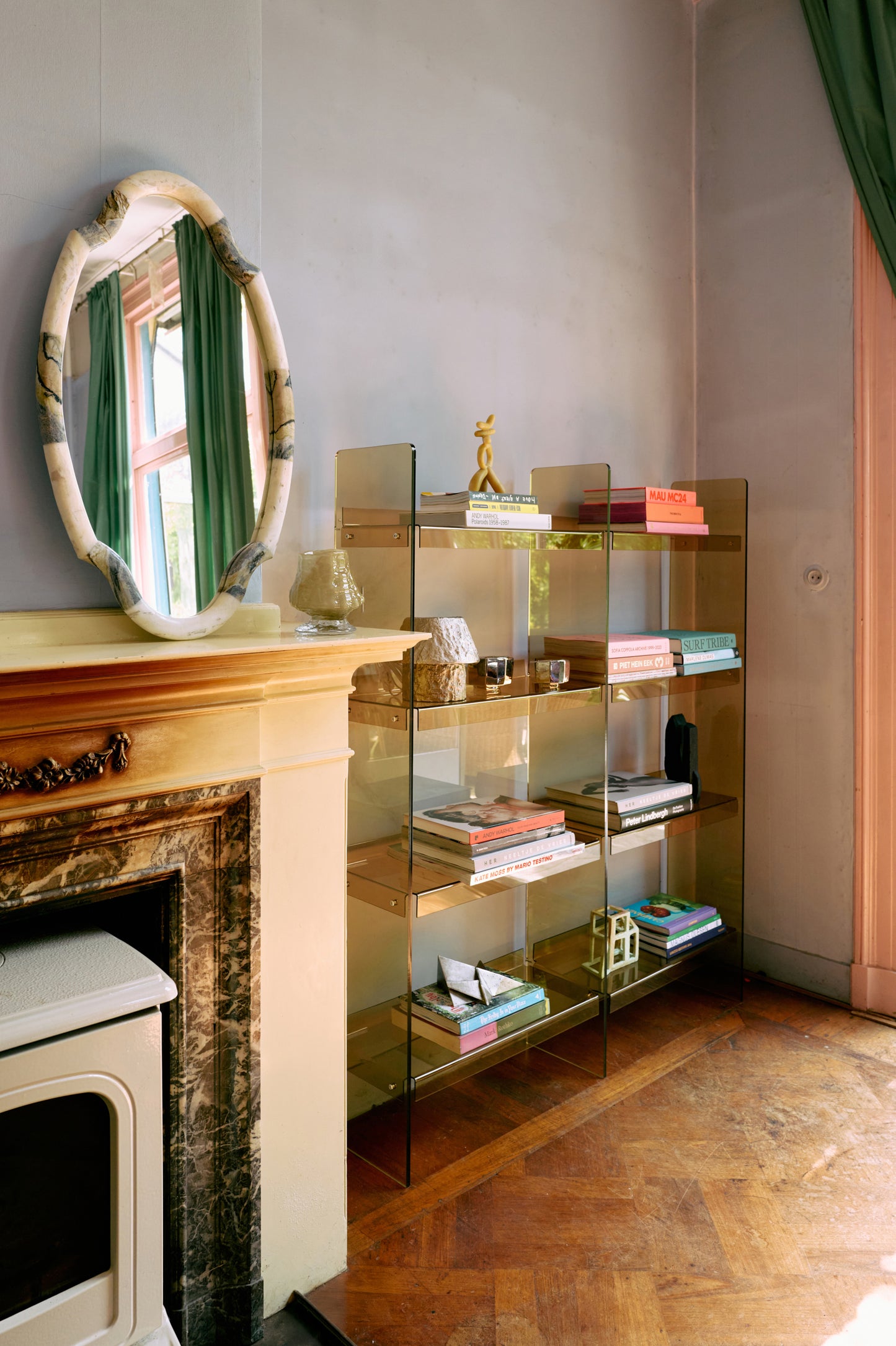 Étagère Acrylique 160 cm Vert Olive - HK Living | Meuble Modulable Plexiglas