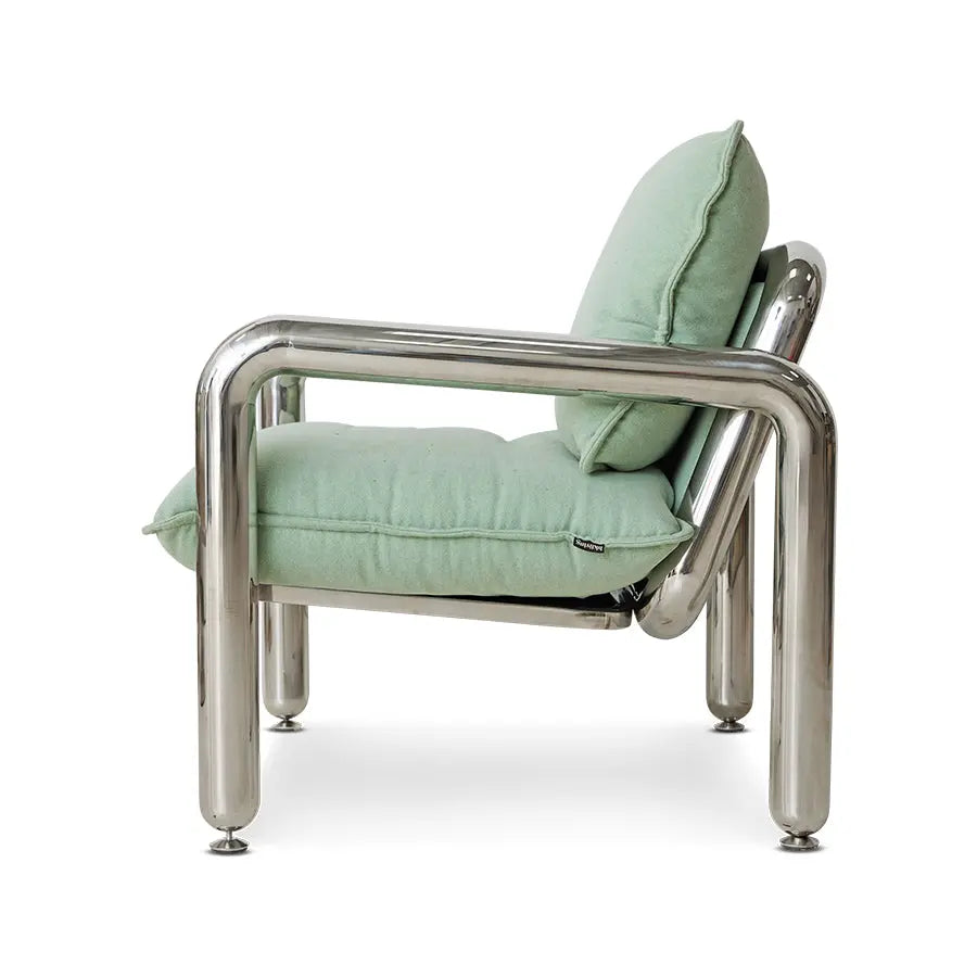 Chaise Lounge Chrome Canvas Mint - HK Living HK Living
