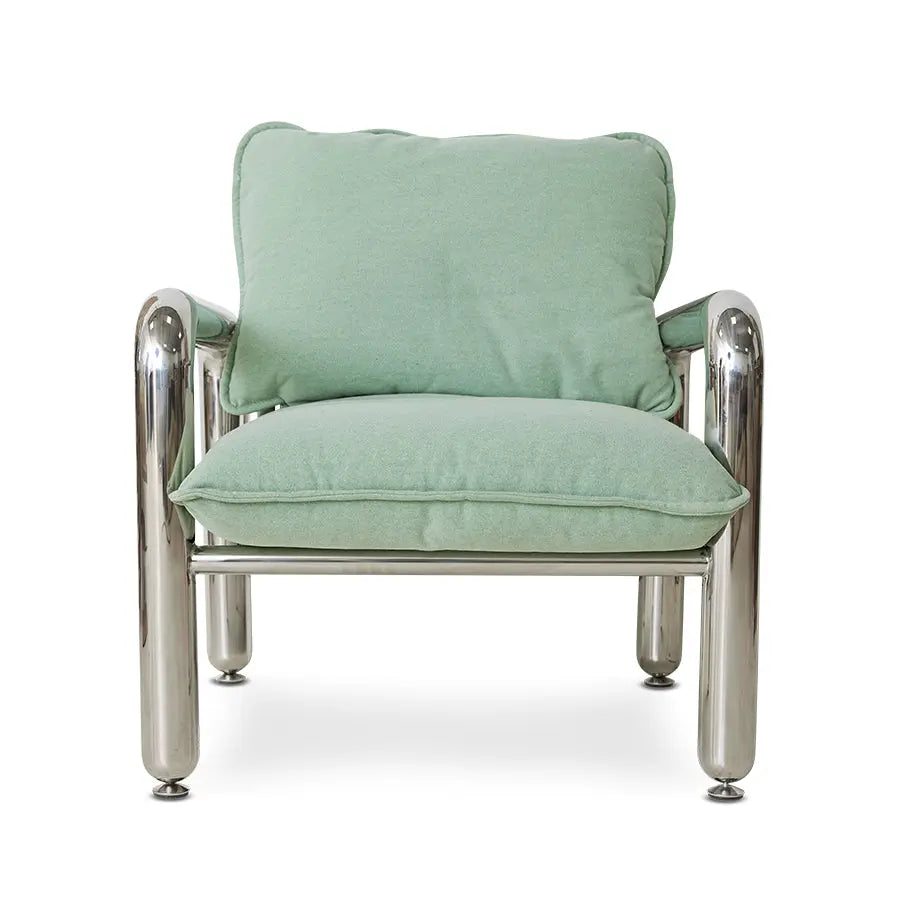 Chaise Lounge Chrome Canvas Mint - HK Living HK Living