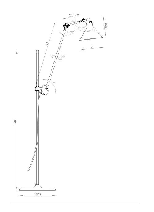 Lampadaire articulé N°215 Gras - DCW