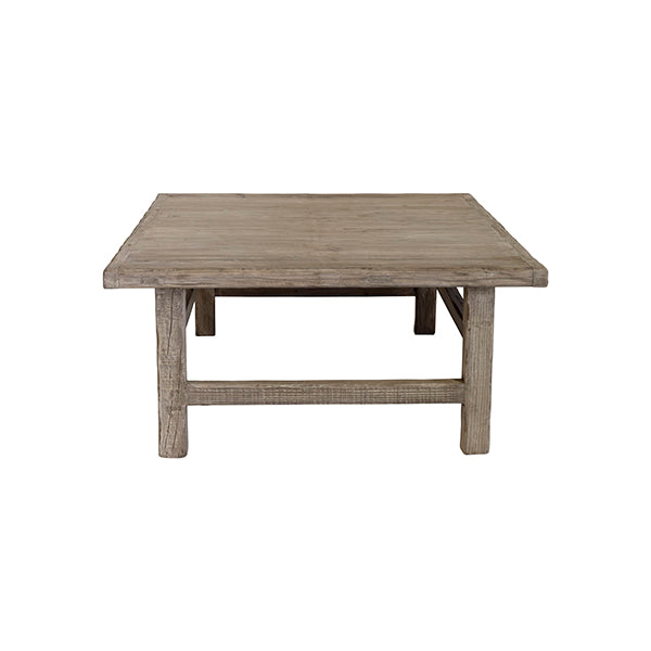 Table Basse Carrée en Bois Ancien - Meuble Salon Vintage Authentique
