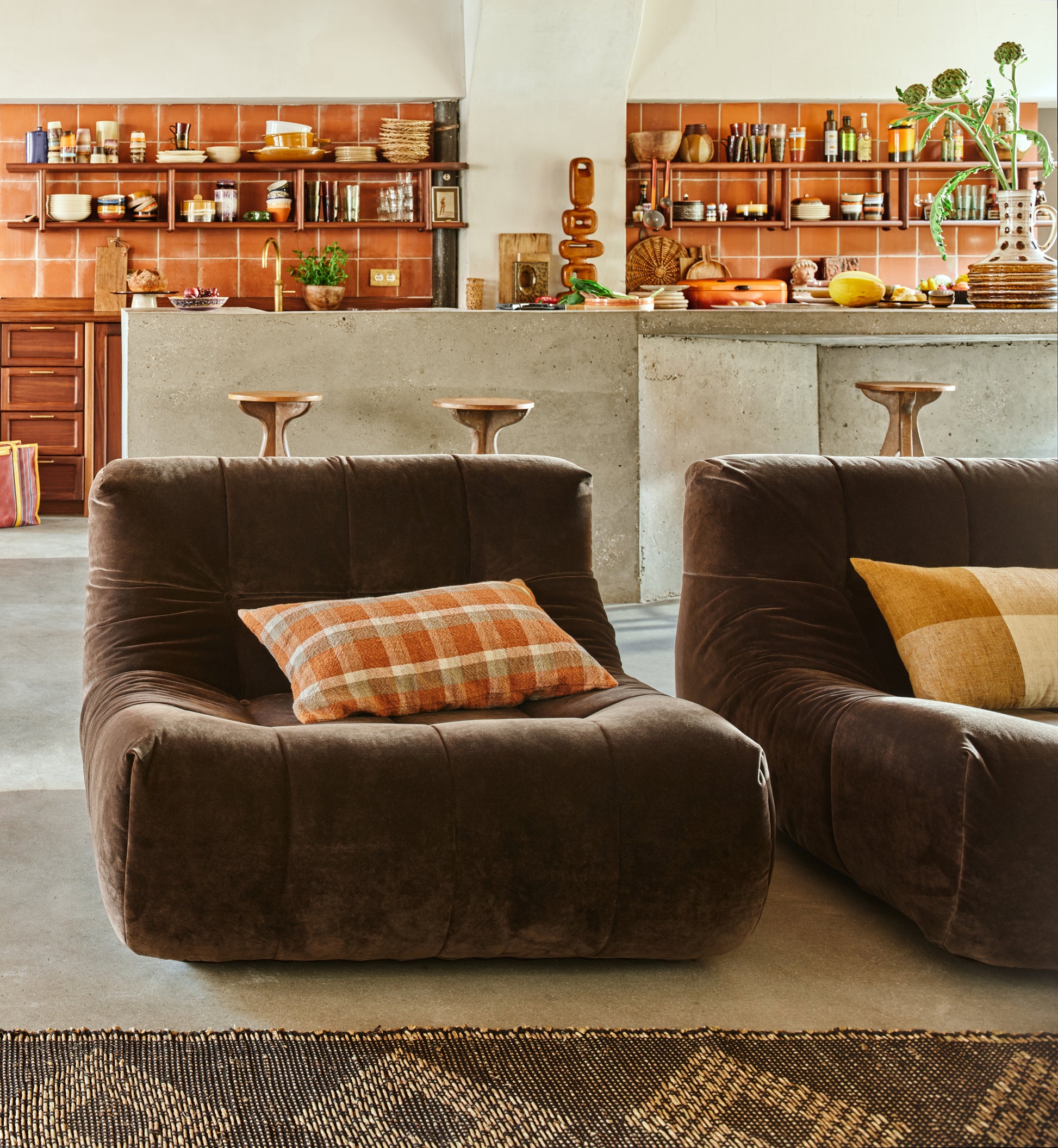 Lazy Lounge Chair Royal Velvet Espresso hk living hk living