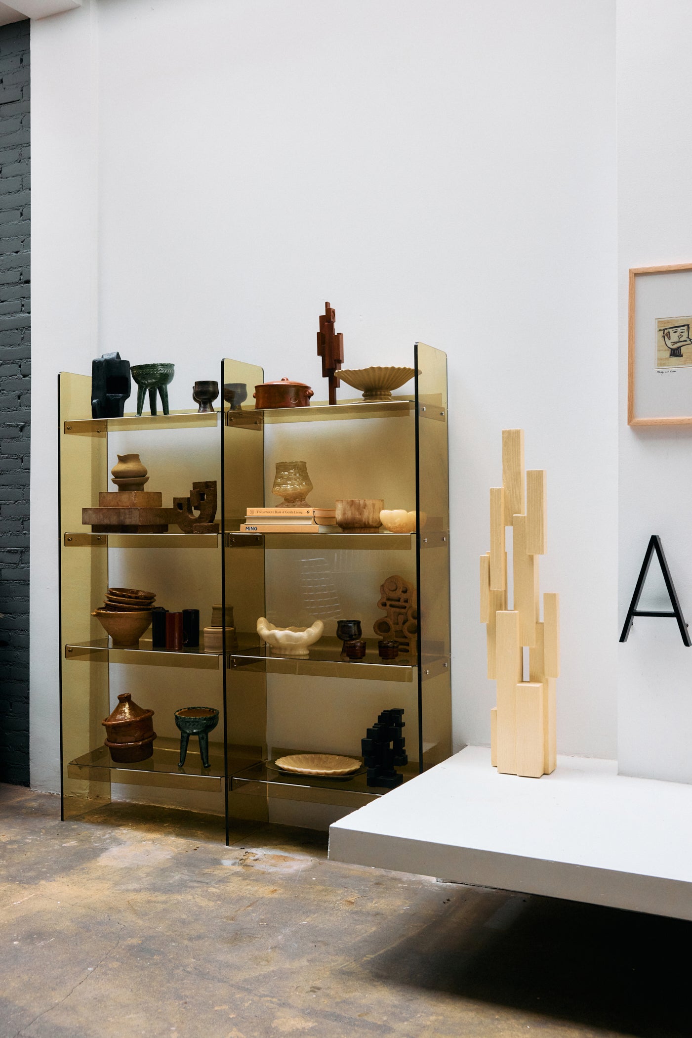 Étagère Acrylique 160 cm Vert Olive - HK Living | Meuble Modulable Plexiglas