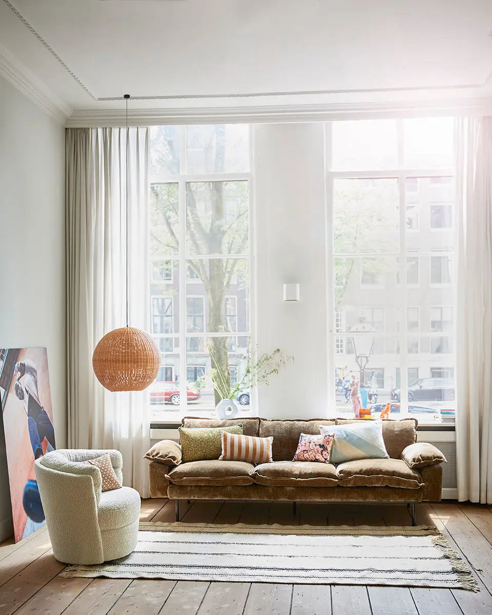 Canapé HK Living Retro 3-Seats velours royal - Amsterdam Déco