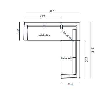 Canapé Gervasoni Loll modular N° 8 Gervasoni Gervasoni