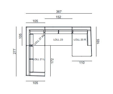 Canapé Gervasoni Loll modular N° 9 Gervasoni Gervasoni