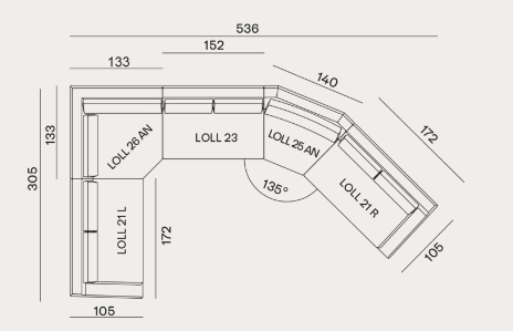 Canapé Gervasoni Loll modular N° 11 Gervasoni Gervasoni