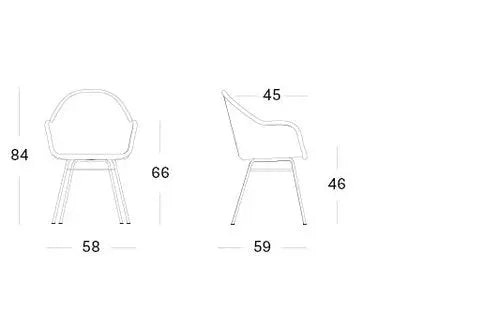 Chaise Avril HB pietement metal Vincent Sheppard