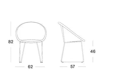 Chaise Joe pietement metal Vincent Sheppard