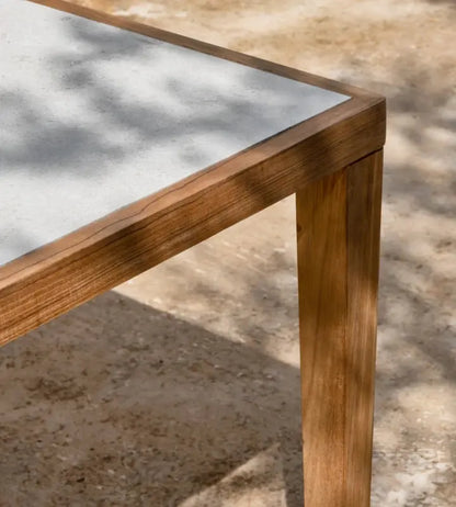 Table extérieur Volta cadre Teck et plateau céramique - Amsterdam Déco