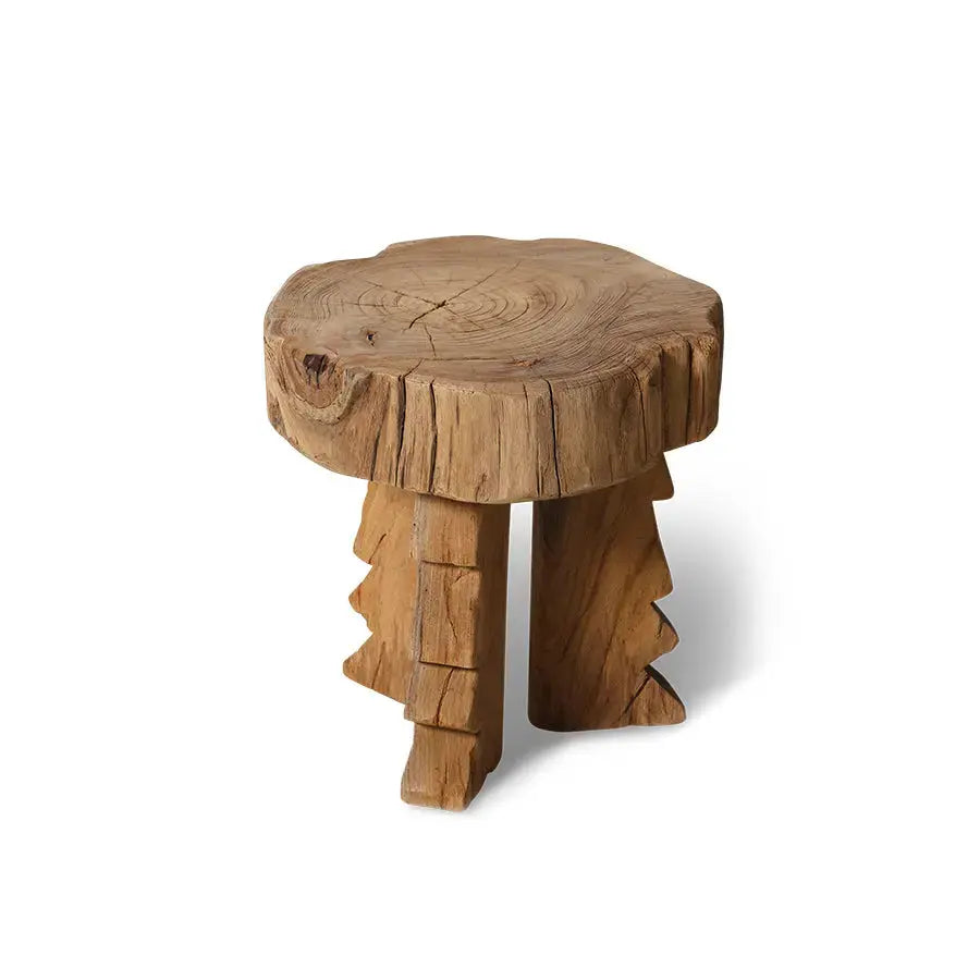 Tabouret en bois sculpté - Amsterdam Déco