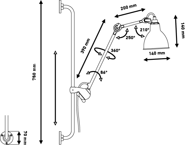 Applique Articulée N°210 Lampe Gras - DCW Editions