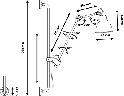 Applique Articulée N°210 Lampe Gras - DCW Editions