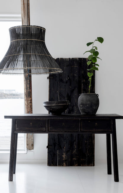 Console vintage 3 tiroirs noire