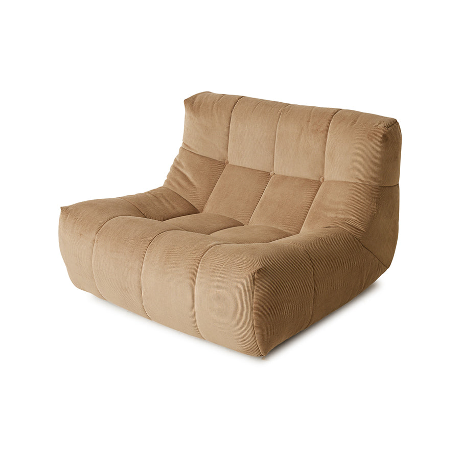 Lazy lounge chair Corduroy Rib Brown hk living hk living