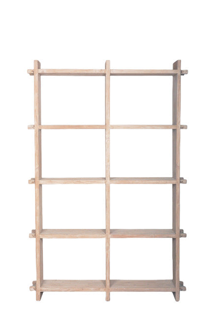 Bibliotheque double en bois ancien recyclé