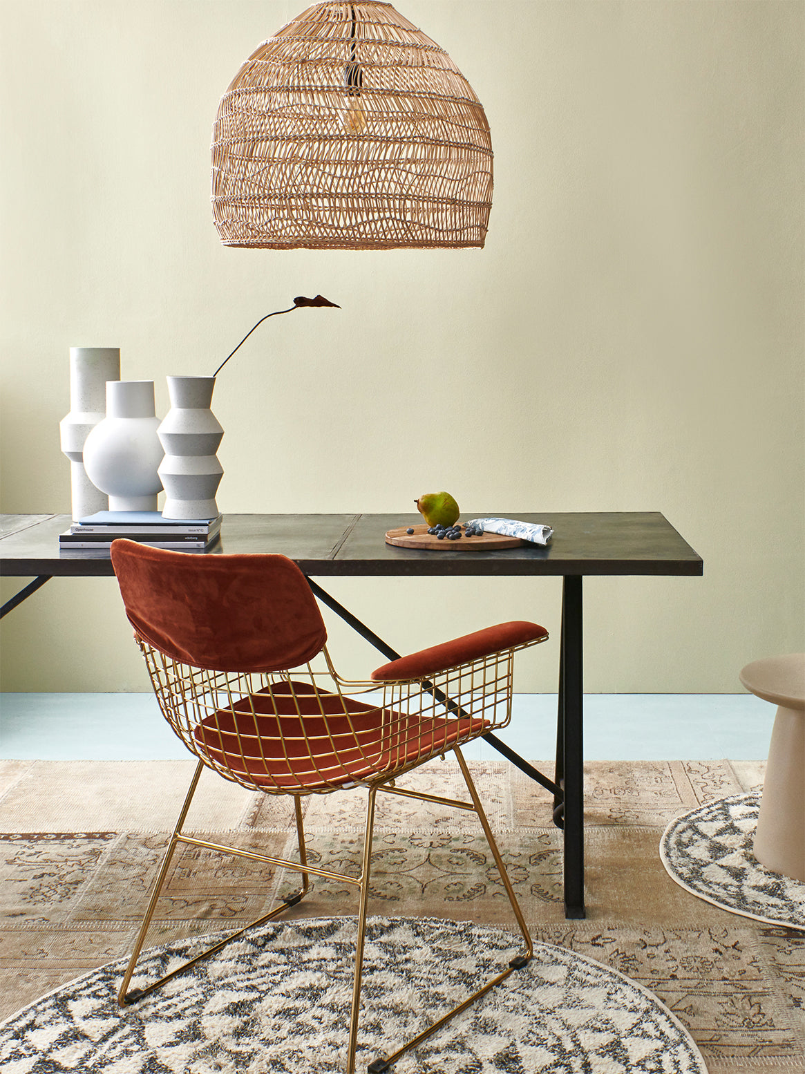 Chaise Metal Wire avec Accoudoirs - HK Living
