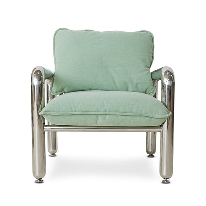 Chaise Lounge Chrome Canvas Mint - HK Living