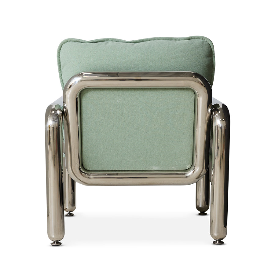Chaise Lounge Chrome Canvas Mint - HK Living