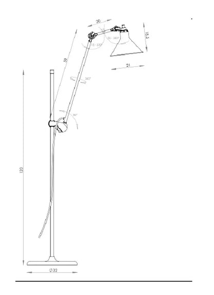 Lampadaire Articulé N°215 Lampe Gras - DCW Editions