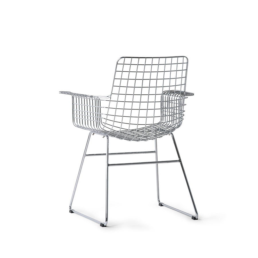 Chaise Metal Wire avec Accoudoirs - HK Living