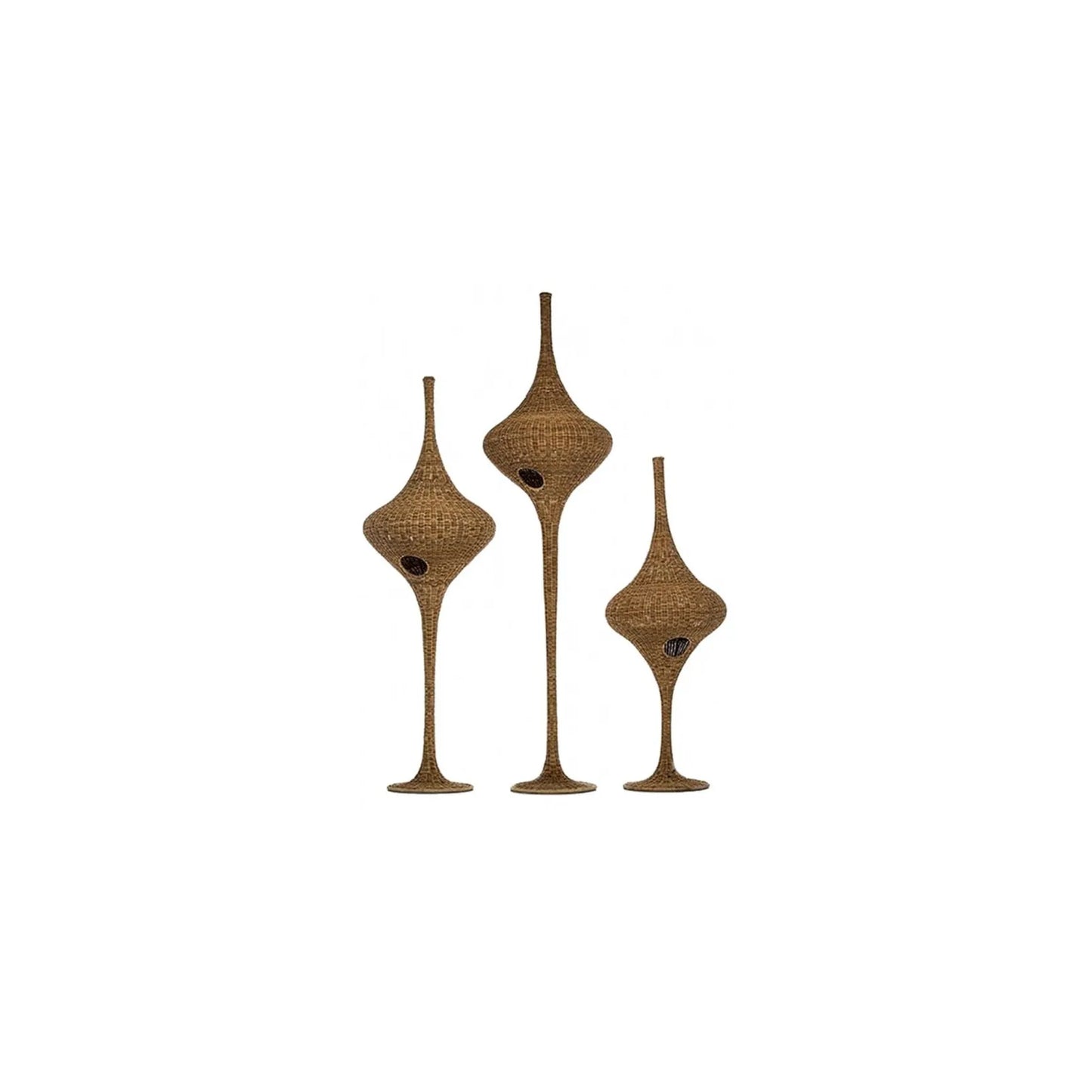 Lampadaire Spin Gervasoni - Rotin naturel Tressé Design Italien