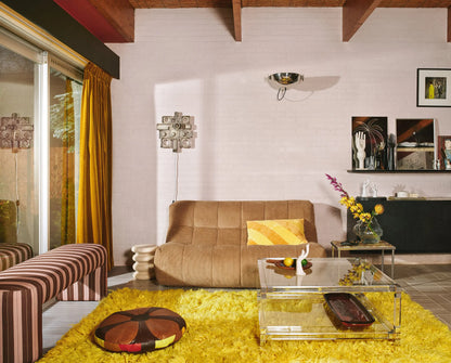 tapis fluffy jaune - Amsterdam Déco
