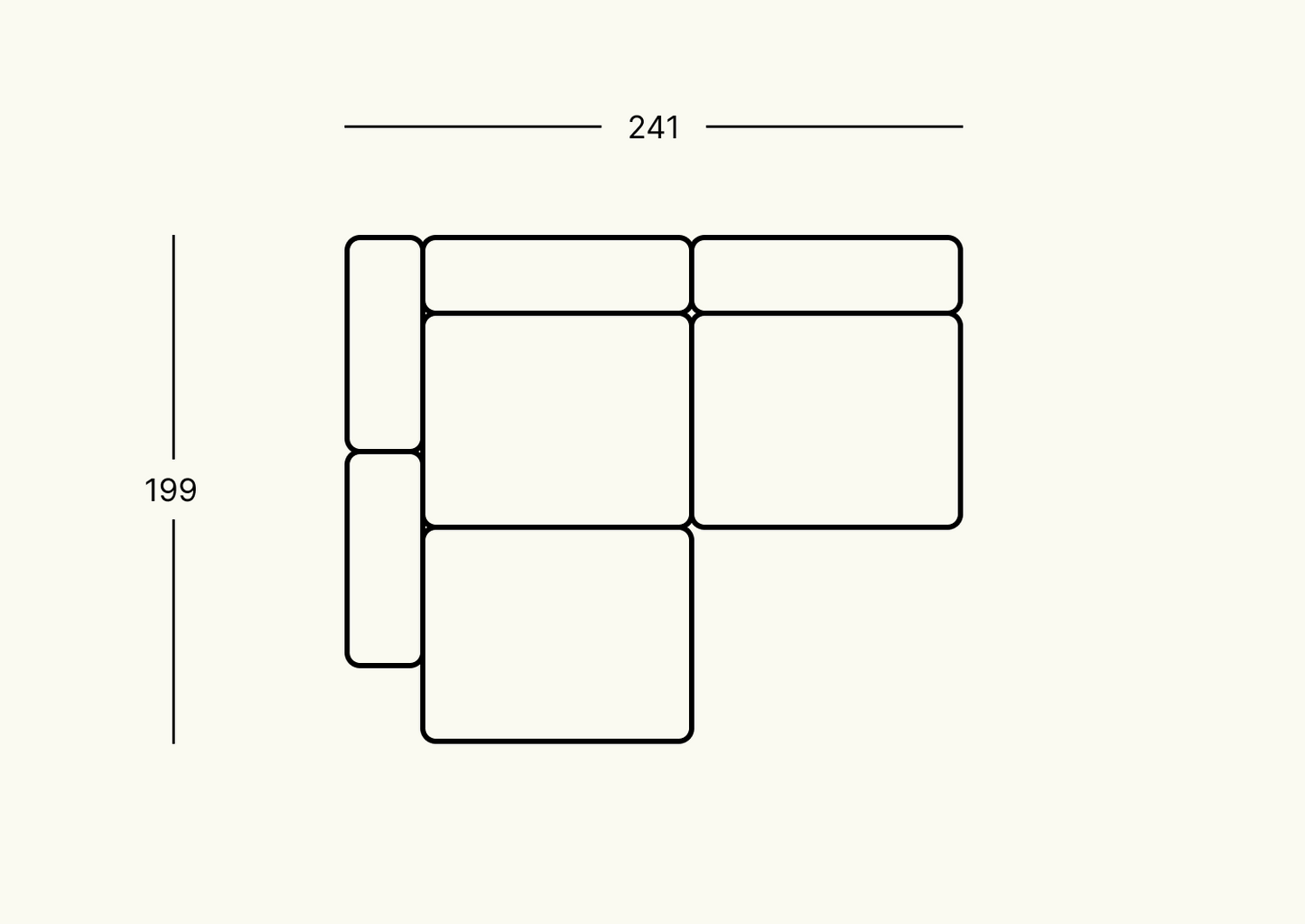 Canapé d'Angle à Trois Modules Vetsak Vetsak