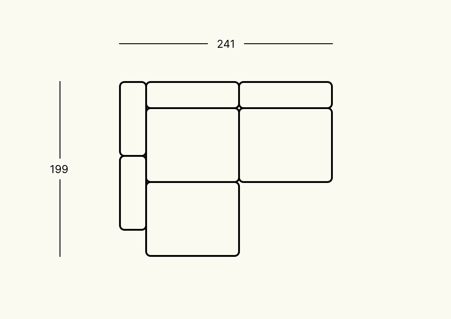 Canapé d'Angle à Trois Modules Vetsak Vetsak