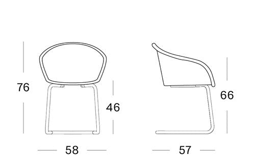 Avril Dining Chair Cantilever Base vincent sheppard vincent sheppard