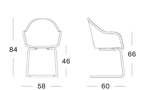 Avril HB Dining Chair Cantilever Base vincent sheppard vincent sheppard